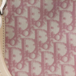 Secondhand Christian Dior Trotter Boston Pink × White Enamel × PVC Coated Canvas Pink handbag | stylenewstar
