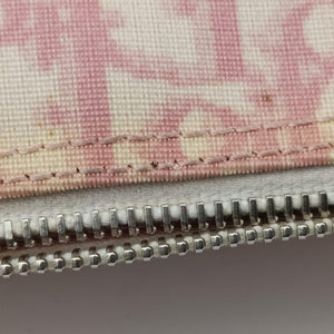 Secondhand Christian Dior Trotter Boston Pink × White Enamel × PVC Coated Canvas Pink handbag | stylenewstar
