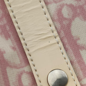 Secondhand Christian Dior Trotter Boston Pink × White Enamel × PVC Coated Canvas Pink handbag | stylenewstar