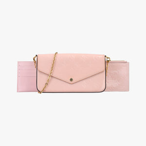 Secondhand Louis Vuitton Pochette Felicie Rose Ballerine Vernis M64358 shoulderbag | stylenewstar