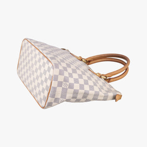 Pre-owned Louis Vuitton SALEYA MM AZUR Damier Canvas N51185 handbag | stylenewstar