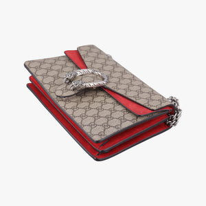 Pre-owned Gucci Dionysus beige×red PVC coated canvas×suede 400249 shoulderbag | stylenewstar