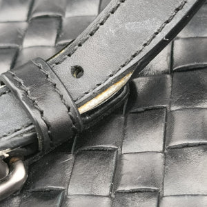 Pre-owned Bottega Veneta Roma Intrecciato Black lambskin shoulderbag | stylenewstar