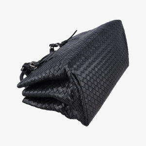 Pre-owned Bottega Veneta Roma Intrecciato Black lambskin shoulderbag | stylenewstar