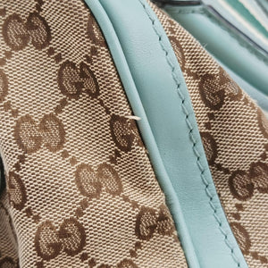 Secondhand Gucci Sherry Line Blue×Beige×Multicolor GG Supreme Canvas×leather 247205 shoulderbag | stylenewstar