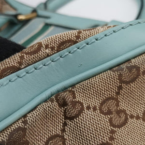 Secondhand Gucci Sherry Line Blue×Beige×Multicolor GG Supreme Canvas×leather 247205 shoulderbag | stylenewstar