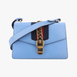 Secondhand Gucci Sylvie Blue Leather 421882 shoulderbag | stylenewstar