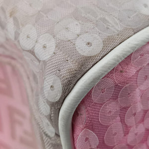 Secondhand Fendi Zucchino Forever Bauletto Pink×Multicolour Canvas×sequins 8BL068 handbag | stylenewstar