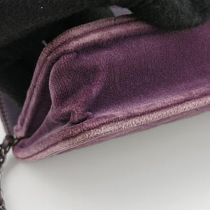 Pre-owned Chanel BOY CHANEL Chain Wallet Purple velour A68911 shoulderbag | stylenewstar