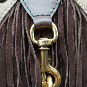Pre-owned Gucci Babouska Brown GG Crystal Coated Canvas×leather 207300 handbag | stylenewstar