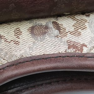 Pre-owned Gucci Babouska Brown GG Crystal Coated Canvas×leather 207300 handbag | stylenewstar