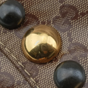 Pre-owned Gucci Babouska Brown GG Crystal Coated Canvas×leather 207300 handbag | stylenewstar