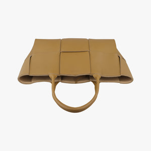 Pre-owned Bottega Veneta THE ARCO Tote Brown lambskin handbag | stylenewstar