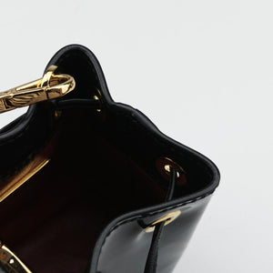 Secondhand Prada Mini Drawstring Black Enamel 1NR016 shoulderbag | stylenewstar
