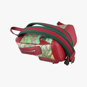 Pre-owned Gucci GG Supreme Tian Beige×red×multi PVC coated canvas×Leather 427042 backpack/rucksack | stylenewstar