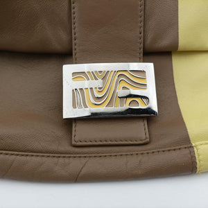 Pre-owned Fendi Baguette Brown × Yellow Leather 26424 handbag | stylenewstar