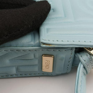 Pre-owned Fendi BAGUETTE Blue Leather 8BR600 shoulderbag | stylenewstar