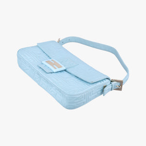 Pre-owned Fendi BAGUETTE Blue Leather 8BR600 shoulderbag | stylenewstar