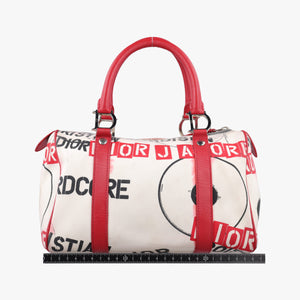 Pre-owned Christian Dior Hardcore White×Red×Black canvas×Leather handbag | stylenewstar