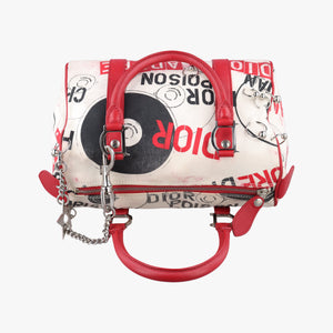 Pre-owned Christian Dior Hardcore White×Red×Black canvas×Leather handbag | stylenewstar
