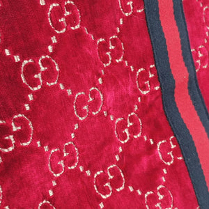 Pre-owned Gucci Rajah Red velour 537219 shoulderbag | stylenewstar