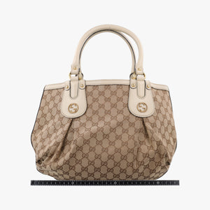 Pre-owned Gucci Scarlett White×Beige Canvas x Leather 269953 handbag | stylenewstar