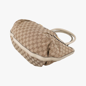 Pre-owned Gucci Scarlett White×Beige Canvas x Leather 269953 handbag | stylenewstar