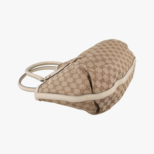 Pre-owned Gucci Scarlett White×Beige Canvas x Leather 269953 handbag | stylenewstar