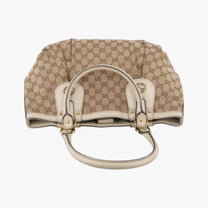 Pre-owned Gucci Scarlett White×Beige Canvas x Leather 269953 handbag | stylenewstar