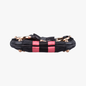 Secondhand Gucci Horsebit Web Black×pink Canvas×silk 129498 shoulderbag | stylenewstar