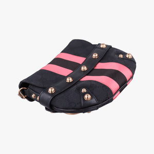 Secondhand Gucci Horsebit Web Black×pink Canvas×silk 129498 shoulderbag | stylenewstar