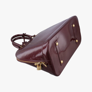 Pre-owned Louis Vuitton Alma GM Rouge Fauvist Vernis M91687 handbag | stylenewstar