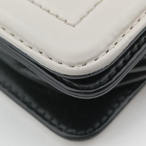 Pre-owned Chanel BOY CHANEL Black×white Leather A66712 shoulderbag | stylenewstar