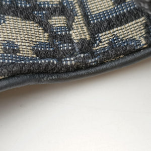 Pre-owned Christian Dior Saddle Navy Jacquard handbag | stylenewstar