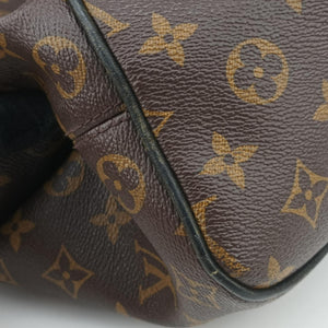 Secondhand Louis Vuitton PALK Brown×black Monogram MACASSAR×calf leather M40637 backpack/rucksack | stylenewstar