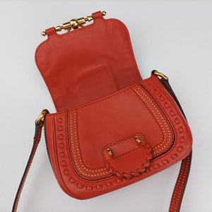 Pre-owned Gucci Snaffle Bit Orange Leather 263956 shoulderbag | stylenewstar