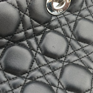 Pre-owned Christian Dior Lady Dior Black lambskin shoulderbag | stylenewstar