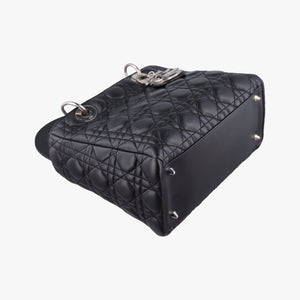 Pre-owned Christian Dior Lady Dior Black lambskin shoulderbag | stylenewstar