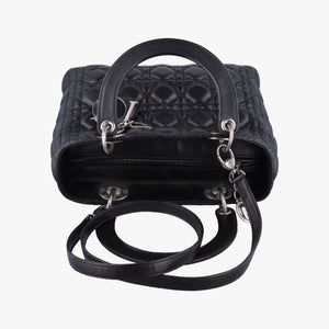Pre-owned Christian Dior Lady Dior Black lambskin shoulderbag | stylenewstar