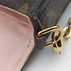 Pre-owned Louis Vuitton Pochette Felicie brown×pink Monogram Canvas M67248 shoulderbag | stylenewstar