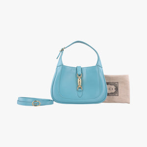 Pre-owned Gucci JACKIE 1961 Blue Leather 637091 shoulderbag | stylenewstar