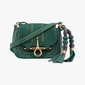 Pre-owned Gucci Snaffle Bit Green Leather 263956 shoulderbag | stylenewstar