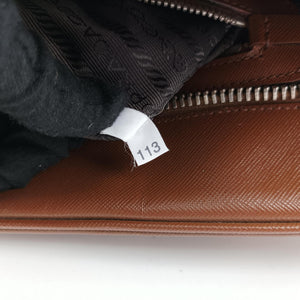 Vintage Prada business bag briefcase Brown SAFFIANO Leather 2VE363 handbag | stylenewstar