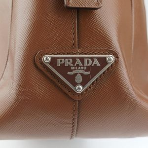 Vintage Prada business bag briefcase Brown SAFFIANO Leather 2VE363 handbag | stylenewstar