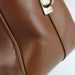Vintage Prada business bag briefcase Brown SAFFIANO Leather 2VE363 handbag | stylenewstar