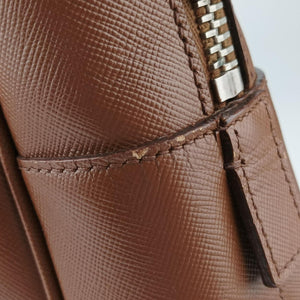 Vintage Prada business bag briefcase Brown SAFFIANO Leather 2VE363 handbag | stylenewstar
