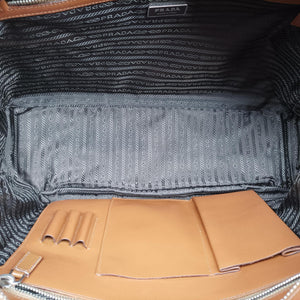 Vintage Prada business bag briefcase Brown SAFFIANO Leather 2VE363 handbag | stylenewstar