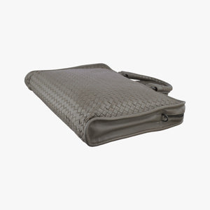 Pre-owned Bottega Veneta Intrecciato Grey lambskin handbag | stylenewstar
