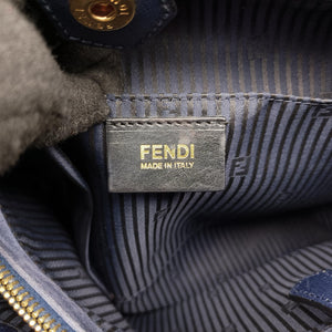 Pre-owned Fendi 2 JOURS Navy Leather 8BH250 shoulderbag | stylenewstar