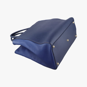 Pre-owned Fendi 2 JOURS Navy Leather 8BH250 shoulderbag | stylenewstar